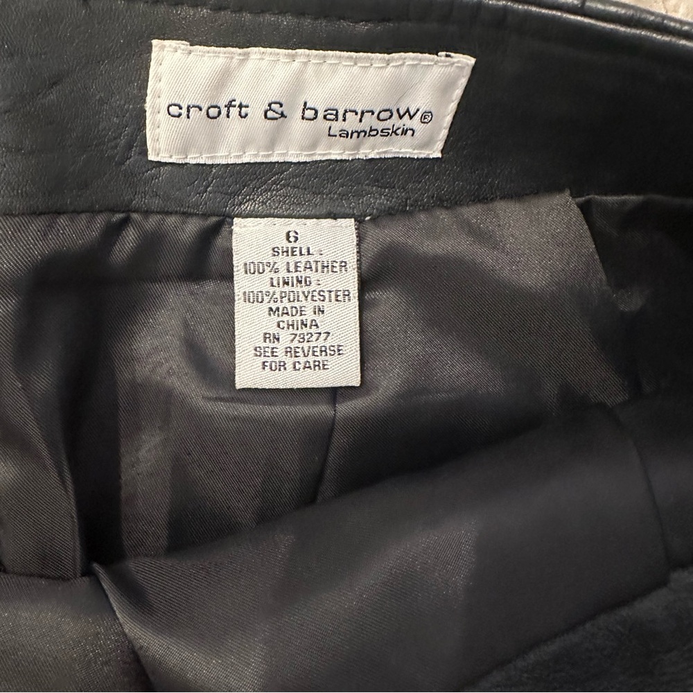 Croft & Barrow Black Leather Jacket